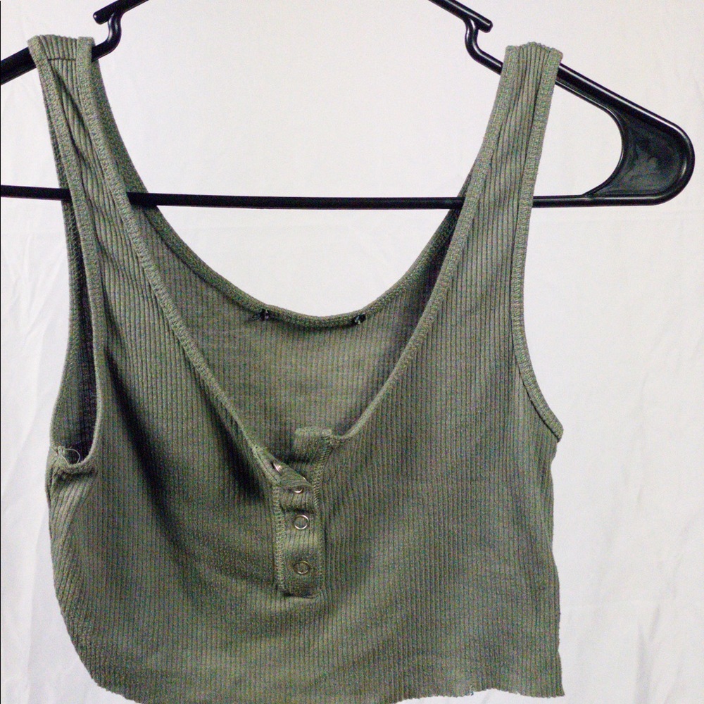 XS olive crop top